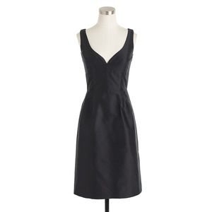 J. Crew Karlie Dress in Cotton Cady - Black